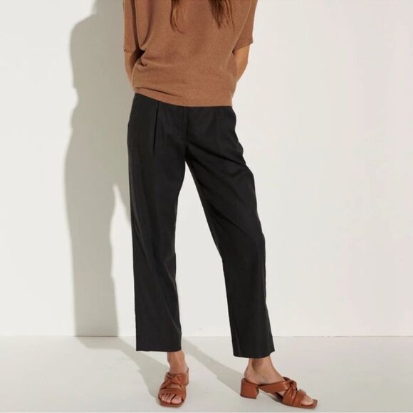 The Reset Slouchy Crop Trouser linen blend Black small - Picture 1 of 10